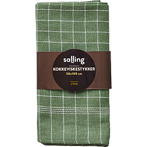 Salling kokkeviskestykke 2-pak - grøn med hvide tern