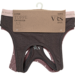 VRS børne 2-pak top str. 146/152 - rosa/sort
