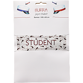 Banner med print "Student" - flere varianter - assorteret