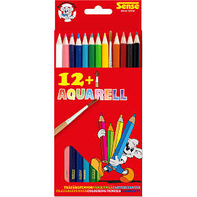 Akvarelfarveblyanter 12 stk. med 1 pensel
