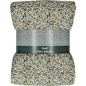 Vattæppe med blomstermotiver og striber 140x200 cm - grøn