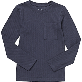 VRS børne rib bluse str. 134/140 - mørkeblå