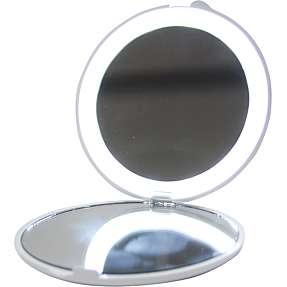Lommespejl med LED - Ø9 cm
