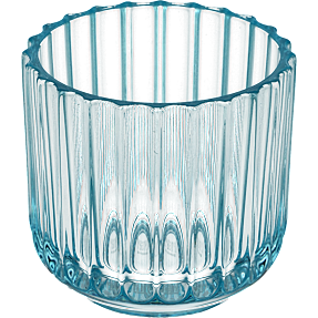 Lyngby fyrfadsstage i lyseblå glas - 6,5 cm