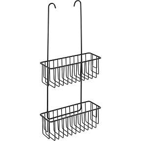 Husstål brusehylde til armatur - mat sort