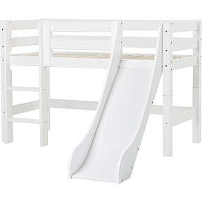 Hoppekids ECO Luxury halvhøj seng med rutsjebane 70x160 cm