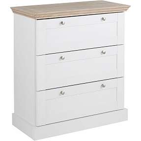 Bruce kommode - hvid og egetræslook