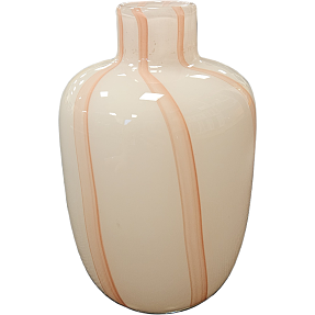 Vase med striber 11,5x18 cm - rosa