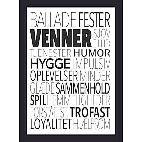 Plakat med sort ramme 15 x 21 cm
