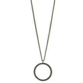 CBYH dame halskæde med krystal sten i cirkel - sølvfarvet