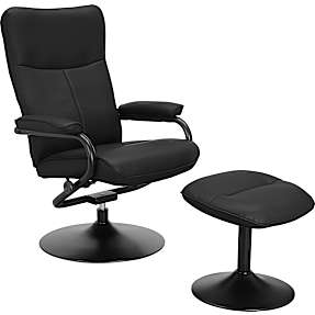 Istad lænestol inkl. fodskammel - sort