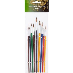 vandfarvepensler sæt m/9stk