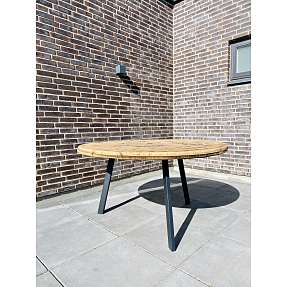 Kabeltromlen havebord - sort stålstel