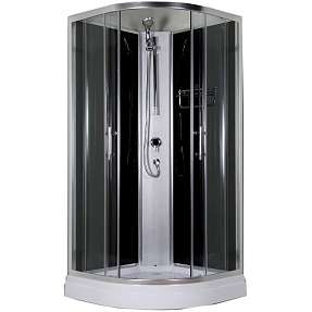 DenForm brusekabine - sort bagglas