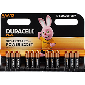 Duracell Plus Boost AAA batterier 12-pak
