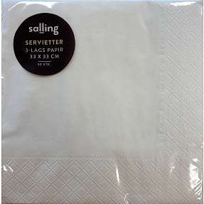 Salling ensfarvede servietter 33x33 cm 50-pak - hvid