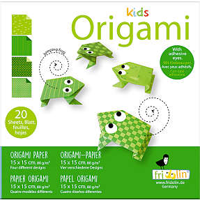 Funny origami  frøer 15x15 cm