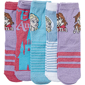 Frozen børne 5-pak strømper str. 23/25 - multifarvet