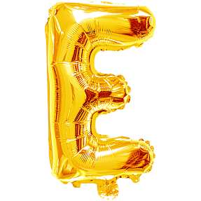 Salling bogstav folieballon "E" H: 35 cm - Guld