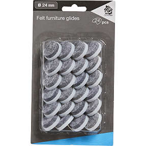 HomeFixer møbelfod m. filt 24 mm 24 stk
