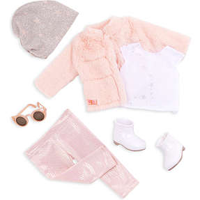 Our Generation dukke pink pelsjakke tøjsæt