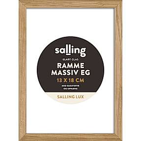 Ramme i massiv eg m. glas - 13x18 cm