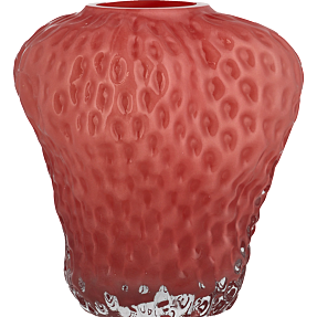Glas jordbærvase H: 16,5cm - rød