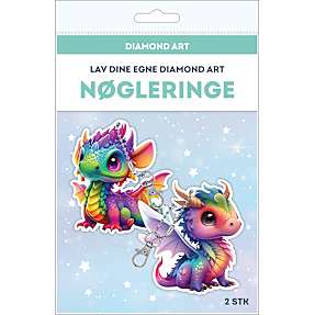 Diamond art nøglering - drager