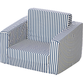 Børnefoldestol - blå og hvide striber