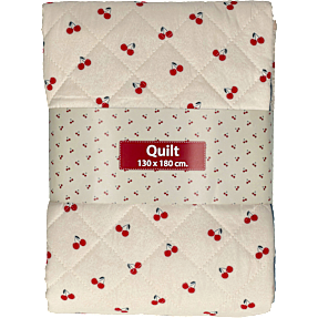 Vattæppe med kirsebærmotiver og striber 130x180 cm - multifarvet