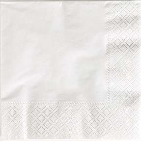 Windsor ensfarvede servietter 25x25 cm 20-pak - hvid