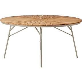 Kerteminde teak havebord, Sandy grey stel