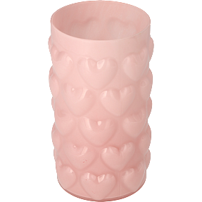Vase m. hjerter (20cm) - lyserød