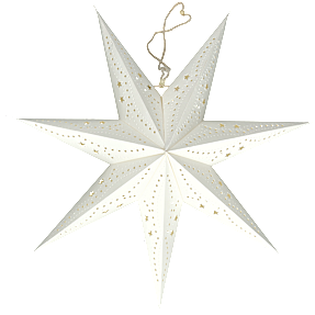 Julefryd papir dekorationsstjerne Ø: 45 cm - Hvid