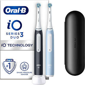 Oral-B iO3 elektriske tandbørster - Matt Black og Ice Blue