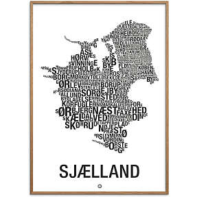 Sjælland, byer - 50x70 cm