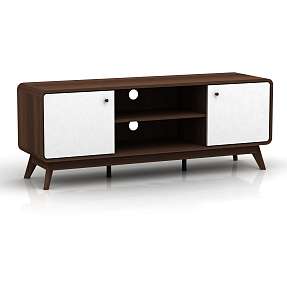 Caitlin TV-bord - valnøddelook og hvid