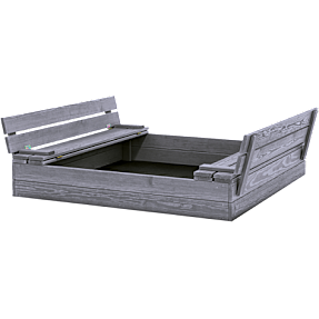 Nordic Play Active sandkasse med låg og bænk - grå