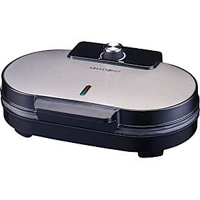 Køkkenchef dobbelt vaffeljern - sort/sølvfarvet