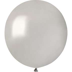 Latexballoner 48 cm 3-pak - metallic sølvfarvet