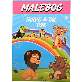 Malebog farver og numre - dyr