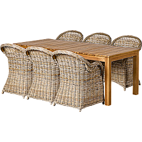 Vesterkilde havemøbelsæt med 6 Rimini stole