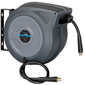 Flowconcept automatisk slangeopruller 3/8" til luft i plastboks med 20mtr. polymer slange 20 bar