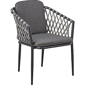 Mijas havestol med hynde - gråt stel