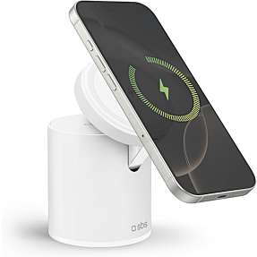 SBS Magsafe 2-i-1 opladningsstation 15 W - hvid