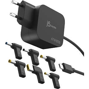 J5 USB-C universal GaN oplader 67 W - sort