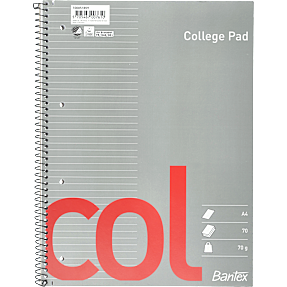 Bantex kollegieblok linieret A4