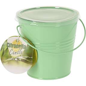 Lys med citronelladuft i spand 10,5 cm - flere varianter - assorteret