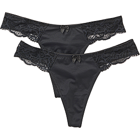 VRS dame 2-pak g-streng str. S - sort