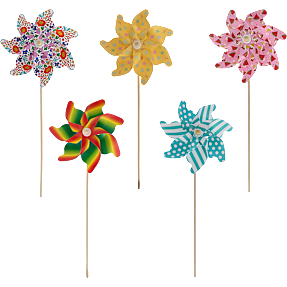 Vindmølle L 74 cm - flere varianter - assorteret